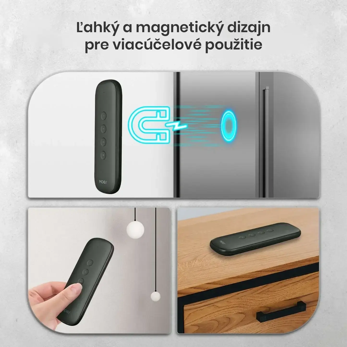 Magnetický dizajn - MOES inteligentné prenosné bezdrôtové diaľkové ovládanie 